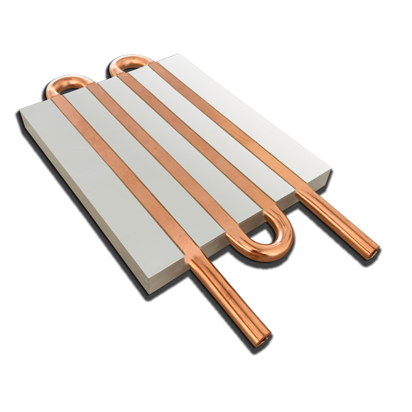 Placa de resfriamento de água com tubo de cobre e alumínio