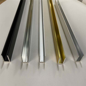 Perfis de canais em U de vidro e alumínio de 10 mm